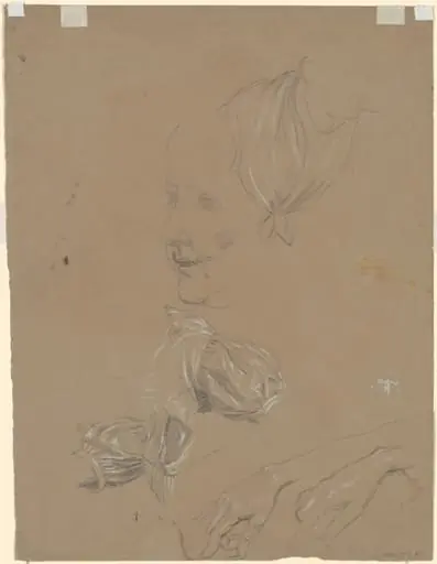 Studies of a Woman and Her Dress [verso], by Perry, Enoch Wood, Jr.