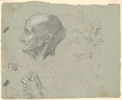 Studies of an Elderly Woman Knitting, by Perry, Enoch Wood, Jr.