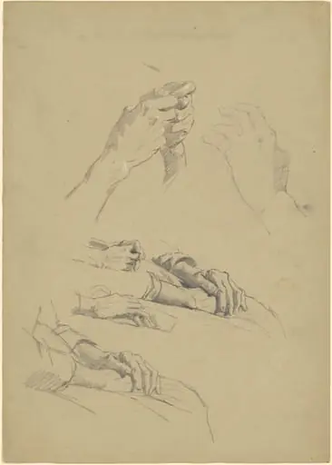 Studies of Hands [recto], by Perry, Enoch Wood, Jr.