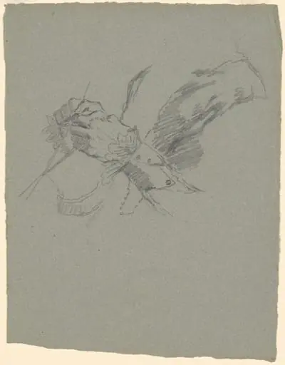 Study of Hands Knitting [recto], by Perry, Enoch Wood, Jr.