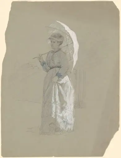 Woman with Parasol, by Perry, Enoch Wood, Jr.
