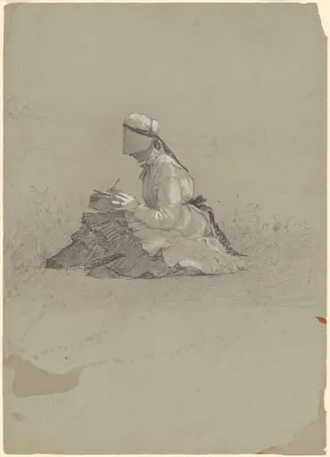 Young Lady Writing, by Perry, Enoch Wood, Jr.