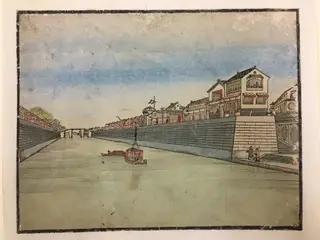 Perspective Print Depicting a Canal