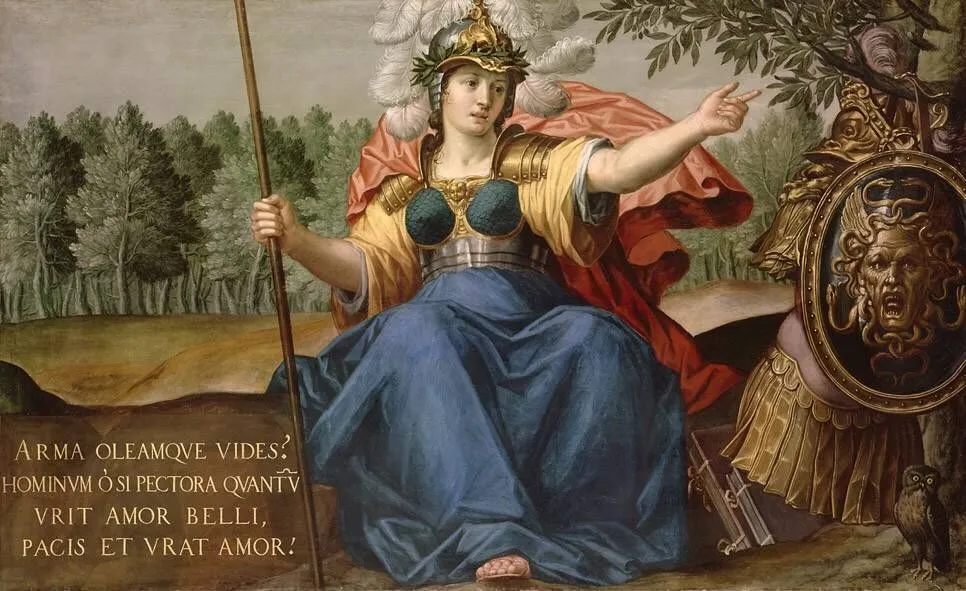 Minerva als Friedensbringerin (Werkstatt), by Peter Candid, unspecified, 1617