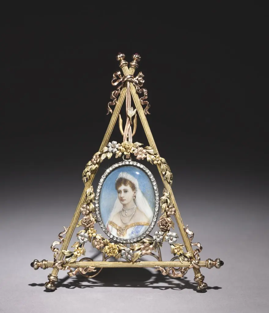 Framed Miniature of Tsarina Alexandra Feodorovna, by Peter Carl Fabergé