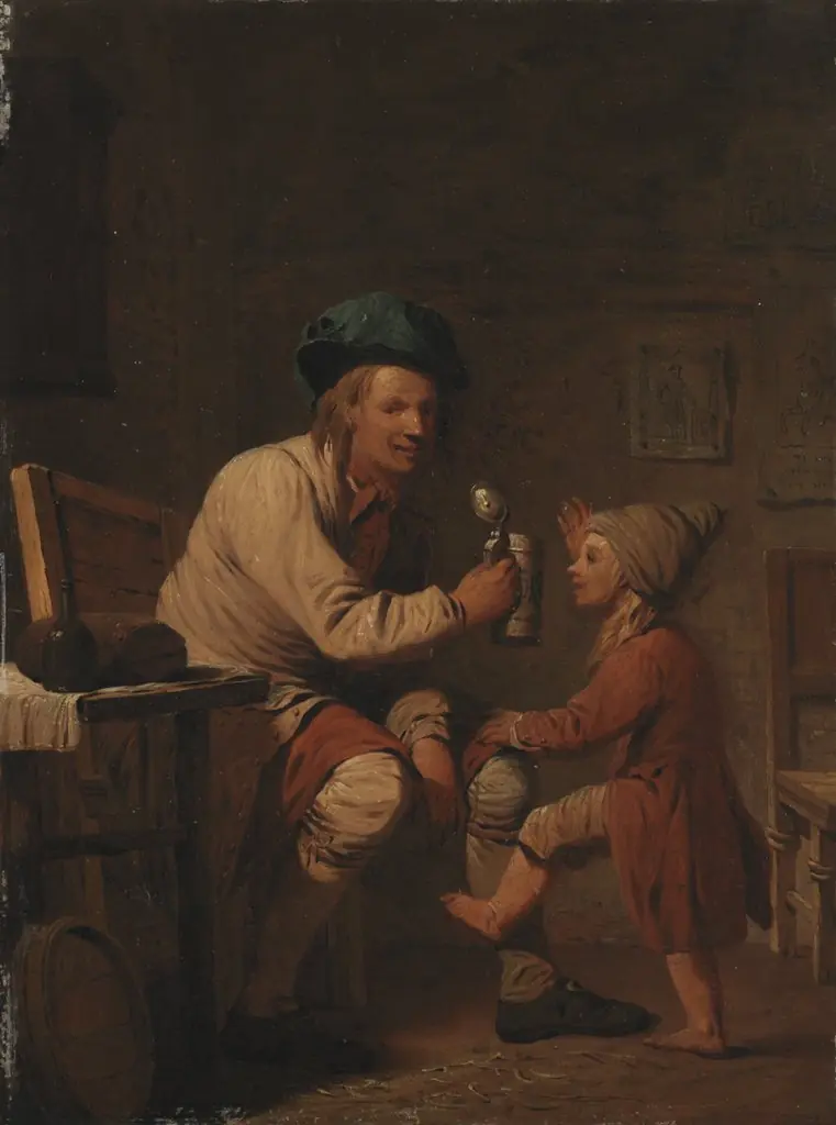 A Peasant Giving his Son Something to Drink, by Peter Cramer