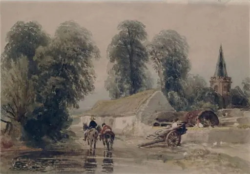 A village in Lincolnshire, by Peter De Wint