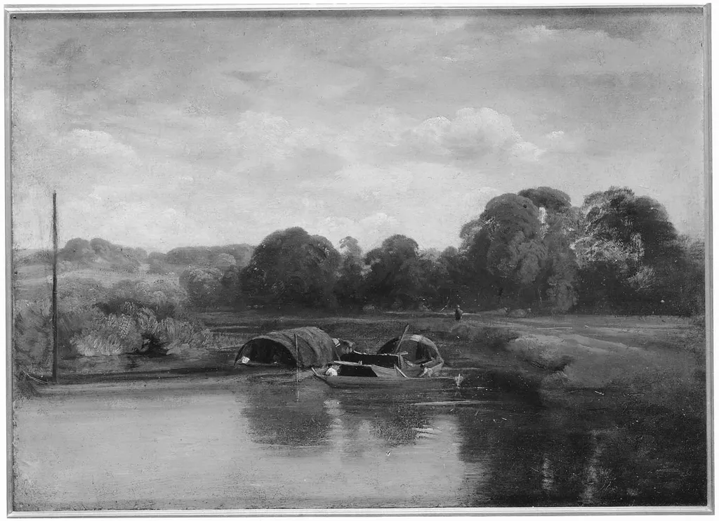 Barges on a River, by Peter De Wint, unspecified, 1826