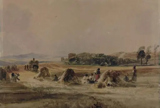 Cornfield with Harvesters, by Peter De Wint