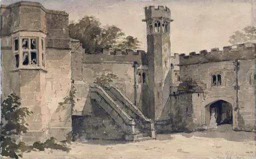 Courtyard of Haddon Hall, Derbyshire, by Peter De Wint