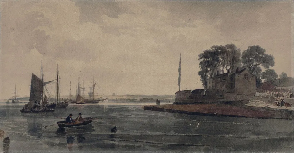Cowes Castle, by Peter De Wint, watercolor, 1805