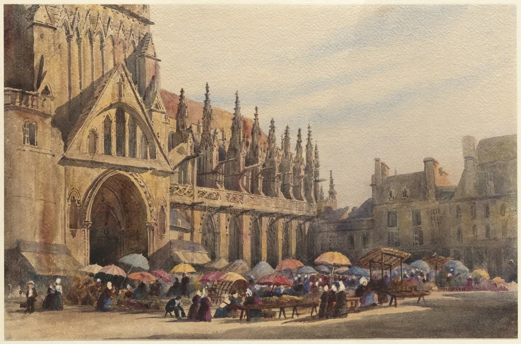Dieppe Cathedral, by Peter De Wint, watercolor, 1828