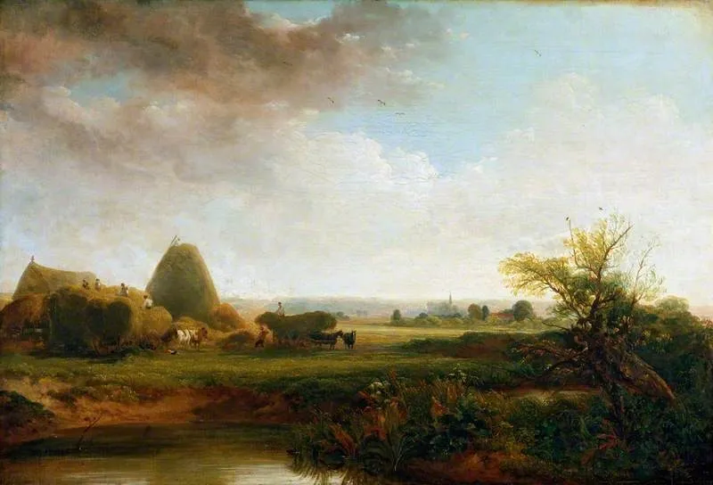 Haymaking, by Peter De Wint, oil, 1826