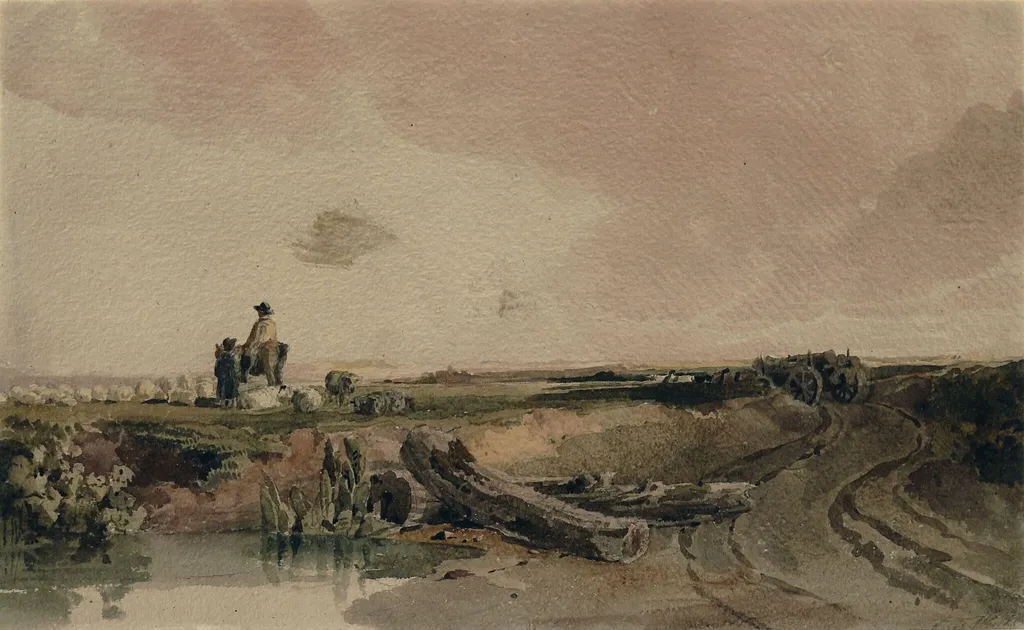 Landscape, by Peter De Wint, watercolor, 1800