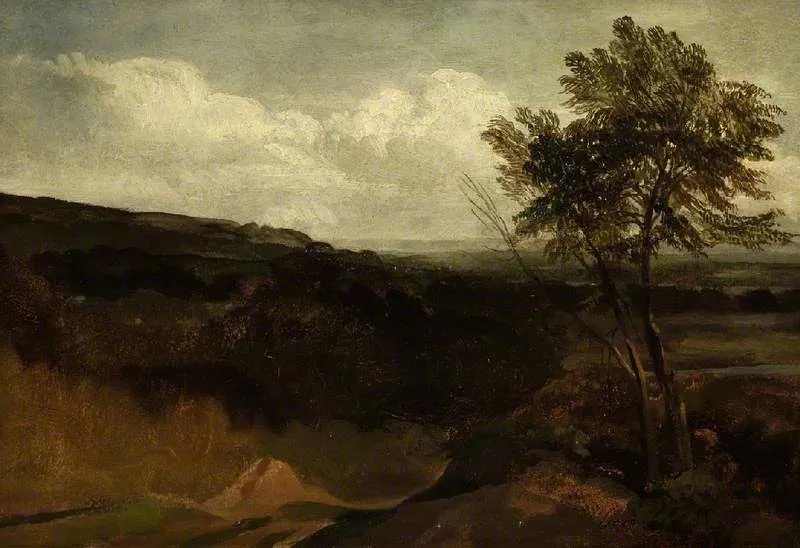 Landscape study, by Peter De Wint, unspecified, 1826