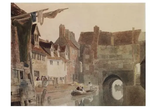 Old Houses on the High Bridge, Lincoln., by Peter De Wint