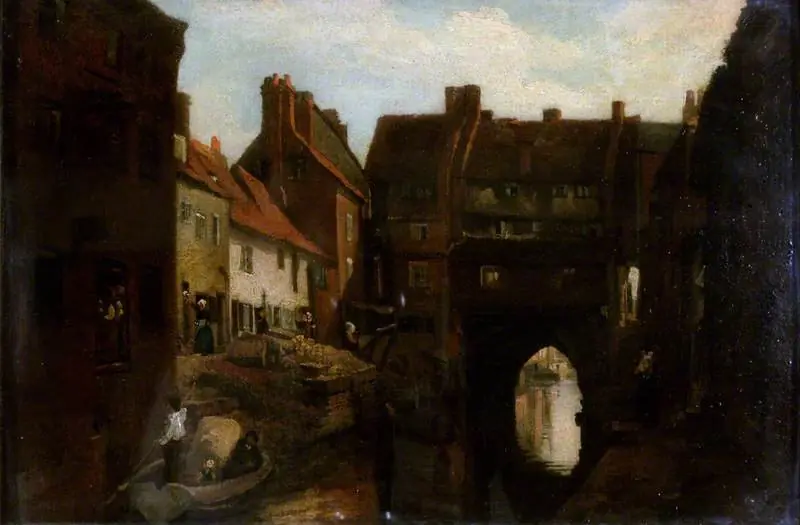 Old Houses on the High Bridge, Lincoln, by Peter De Wint