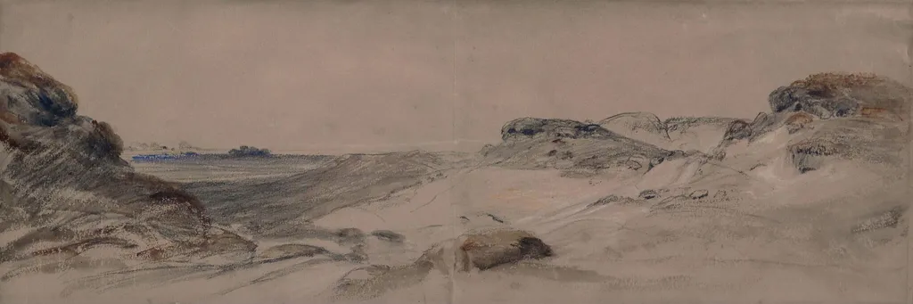 Sand-dunes, by Peter De Wint, watercolor