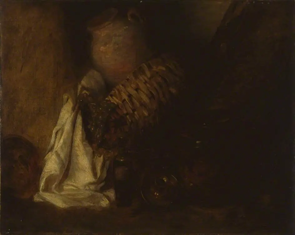 Still Life with a Basket between two Crocks, by Peter De Wint