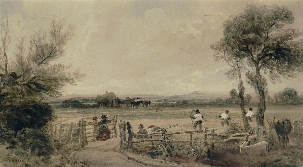 The Hay Harvest, by Peter De Wint, watercolor
