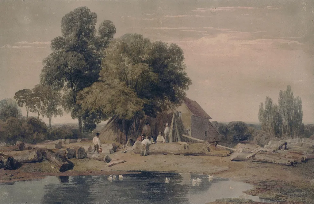 The Timber Yard, by Peter De Wint, watercolor