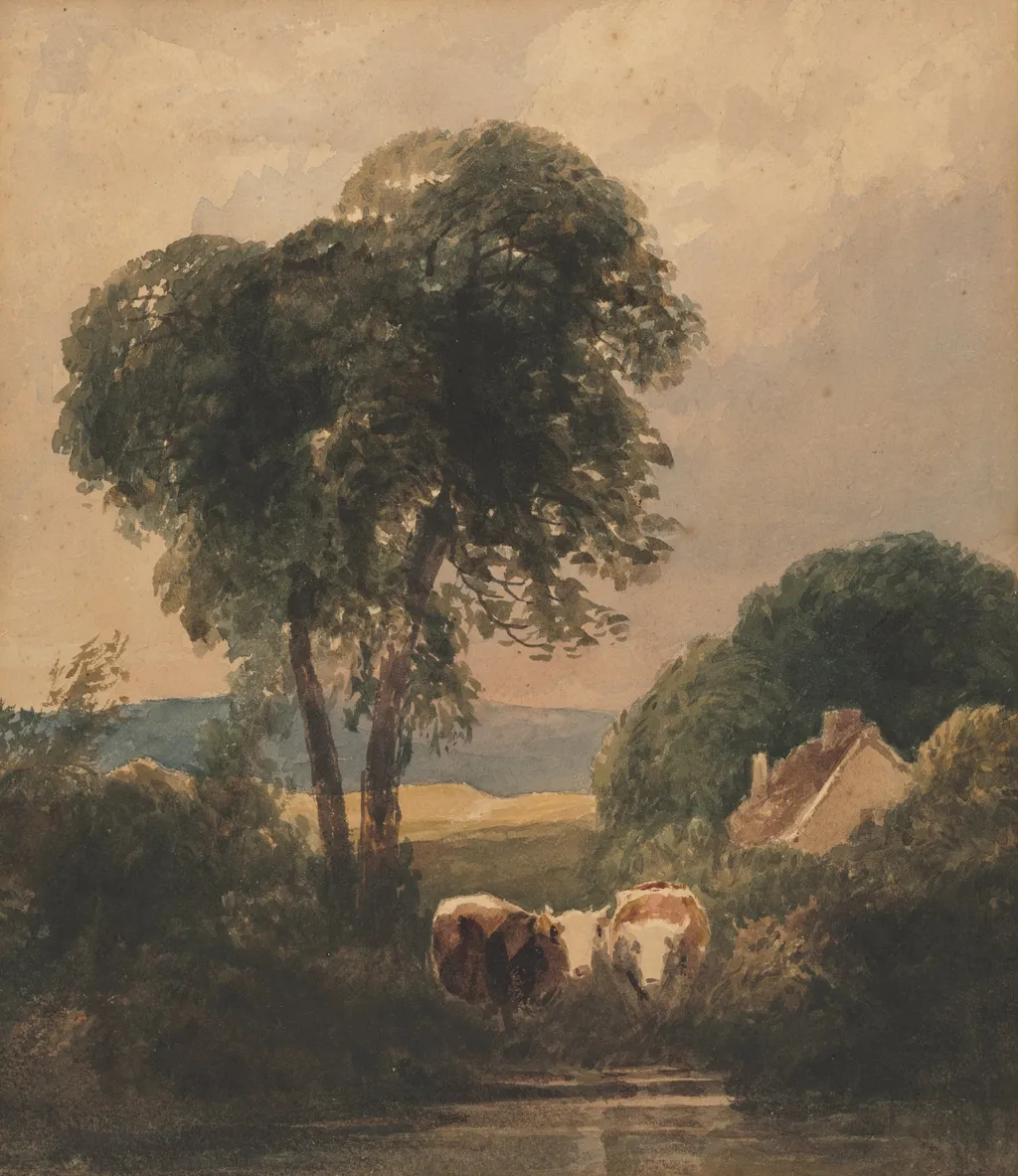 Welsh Landscape with Cattle, by Peter De Wint, 1828