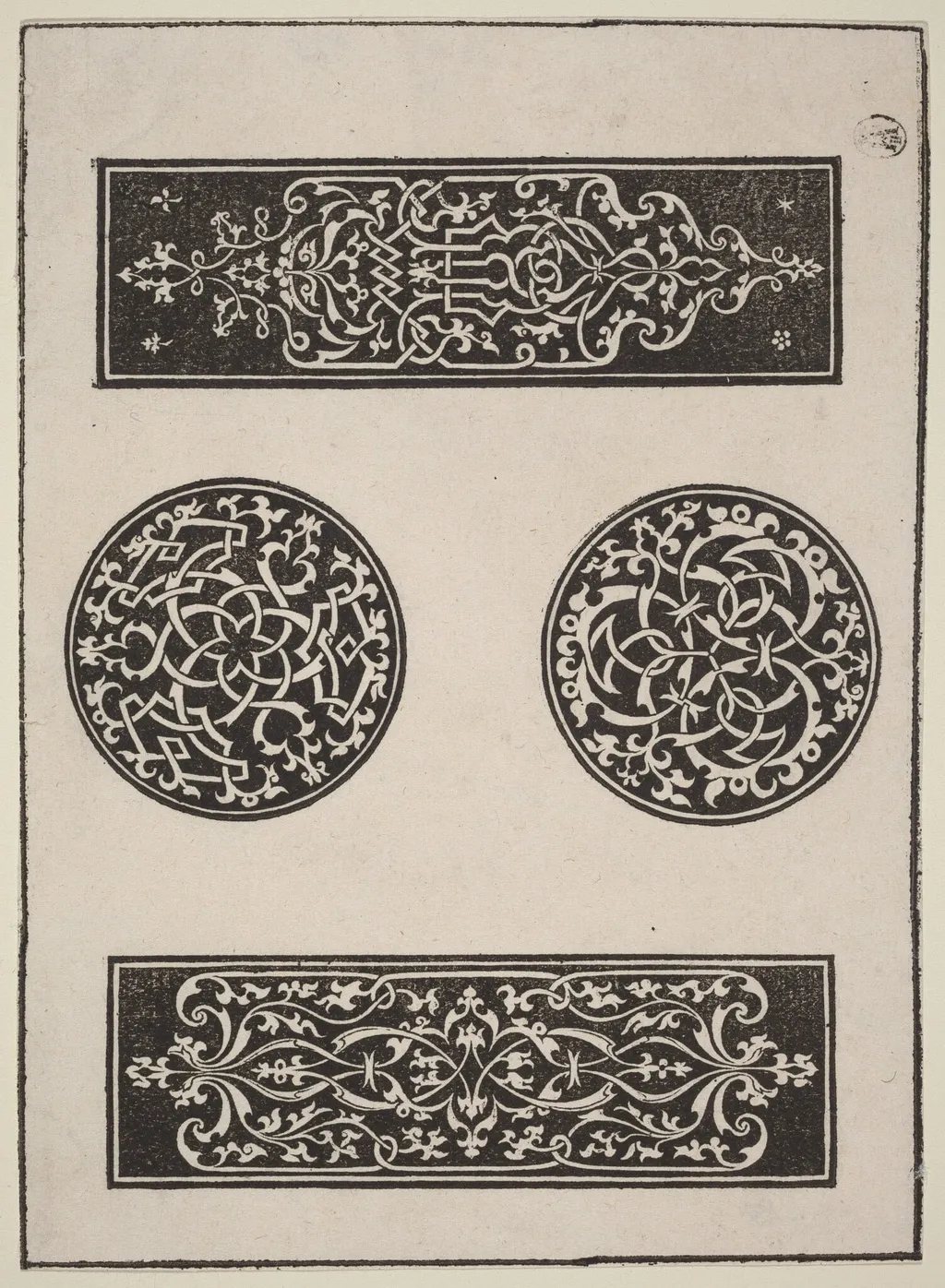 Decorative Panels, by Peter Flötner, ink, 1546