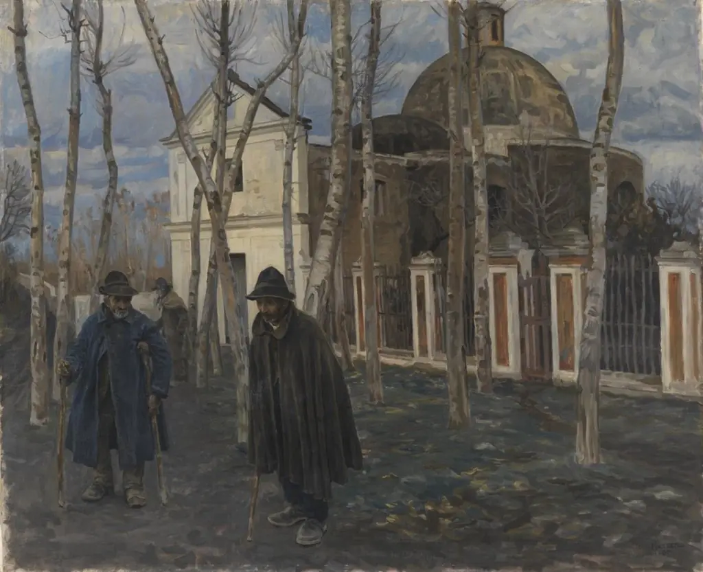 Beggars outside S. Giuliano, near Pompeii. 1904-05, by Peter Hansen