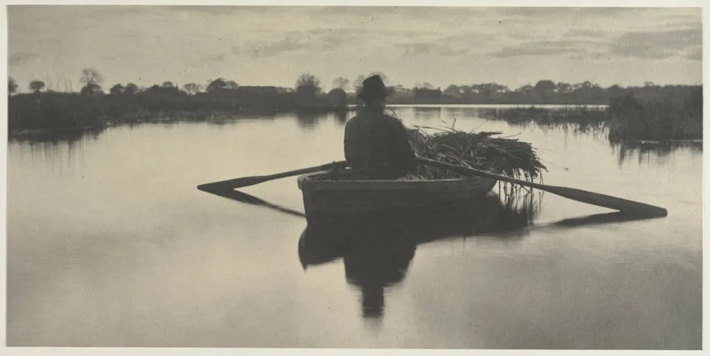 Rowing Home the Schoof-Stuff, by Peter Henry Emerson, 1886