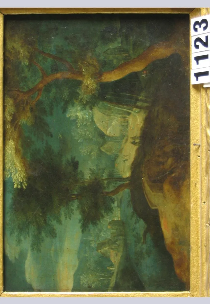 Peisaj deluros cu râu, by Peter II Stevens