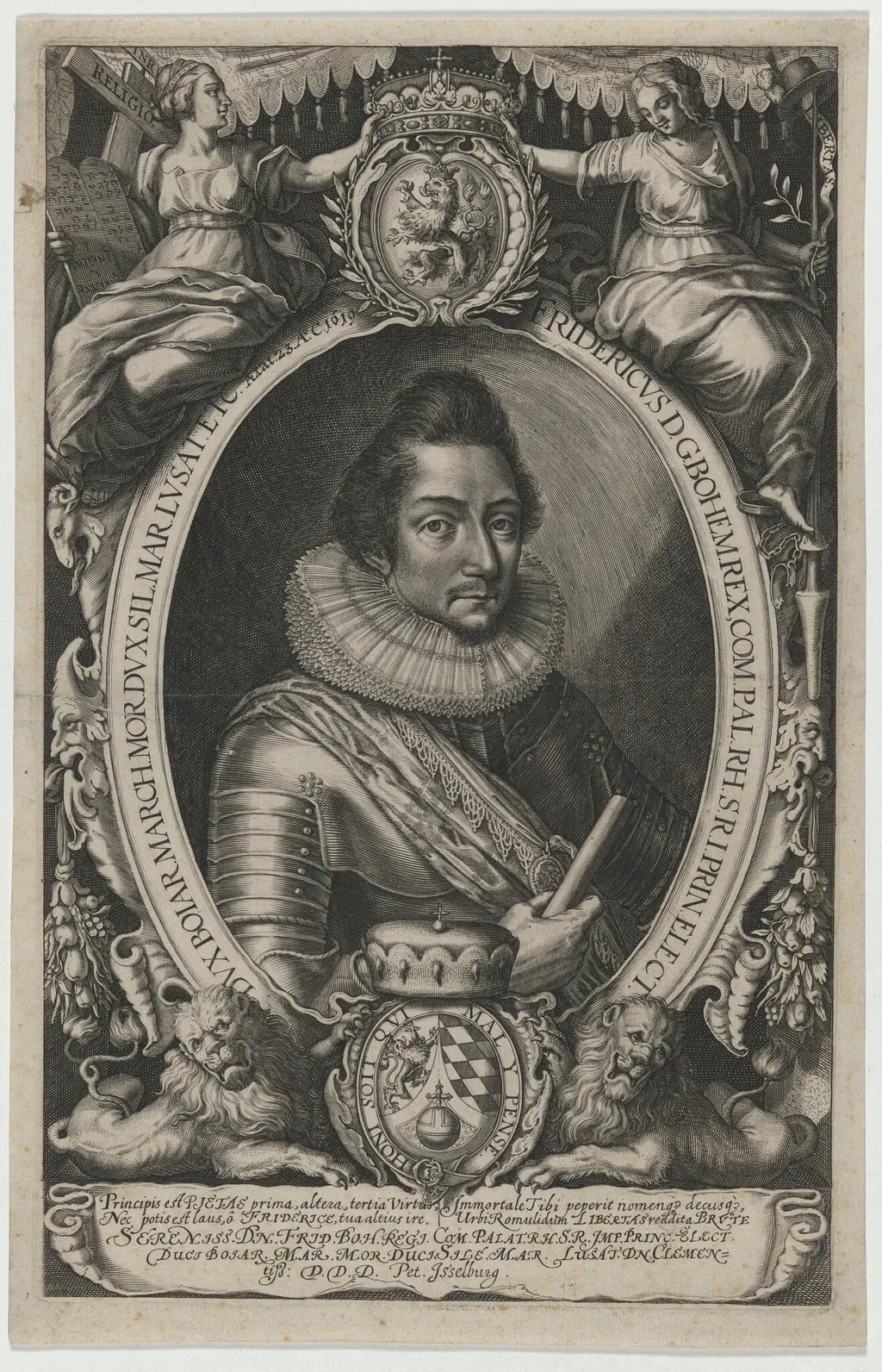 Frederick V, King of Bohemia, by Peter Isselburg, ink, 1620