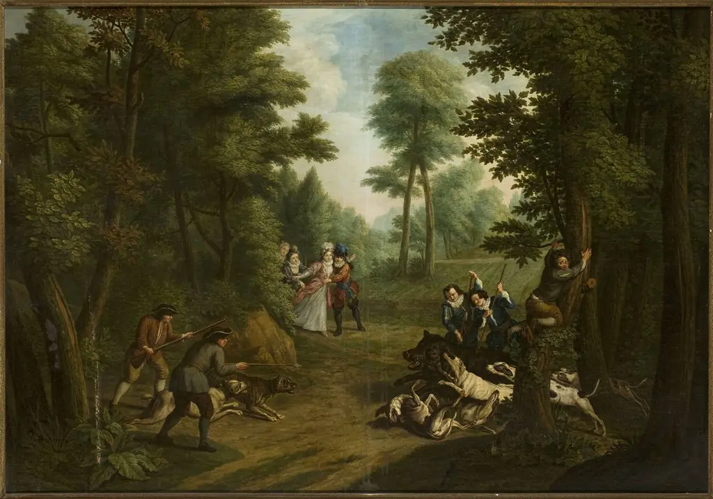 Hunting a wild boar, by Peter Jacob Horemans