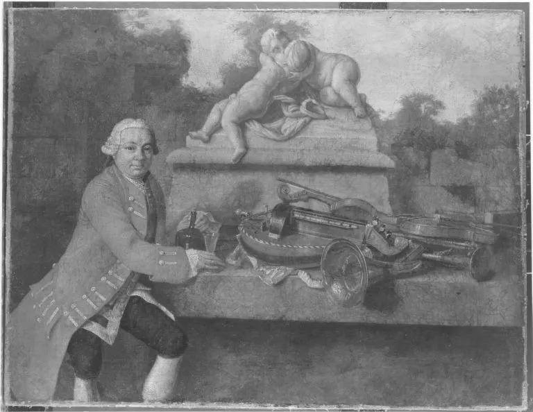 Musikstillleben mit männlicher Figur, by Peter Jacob Horemans, unspecified, 1765