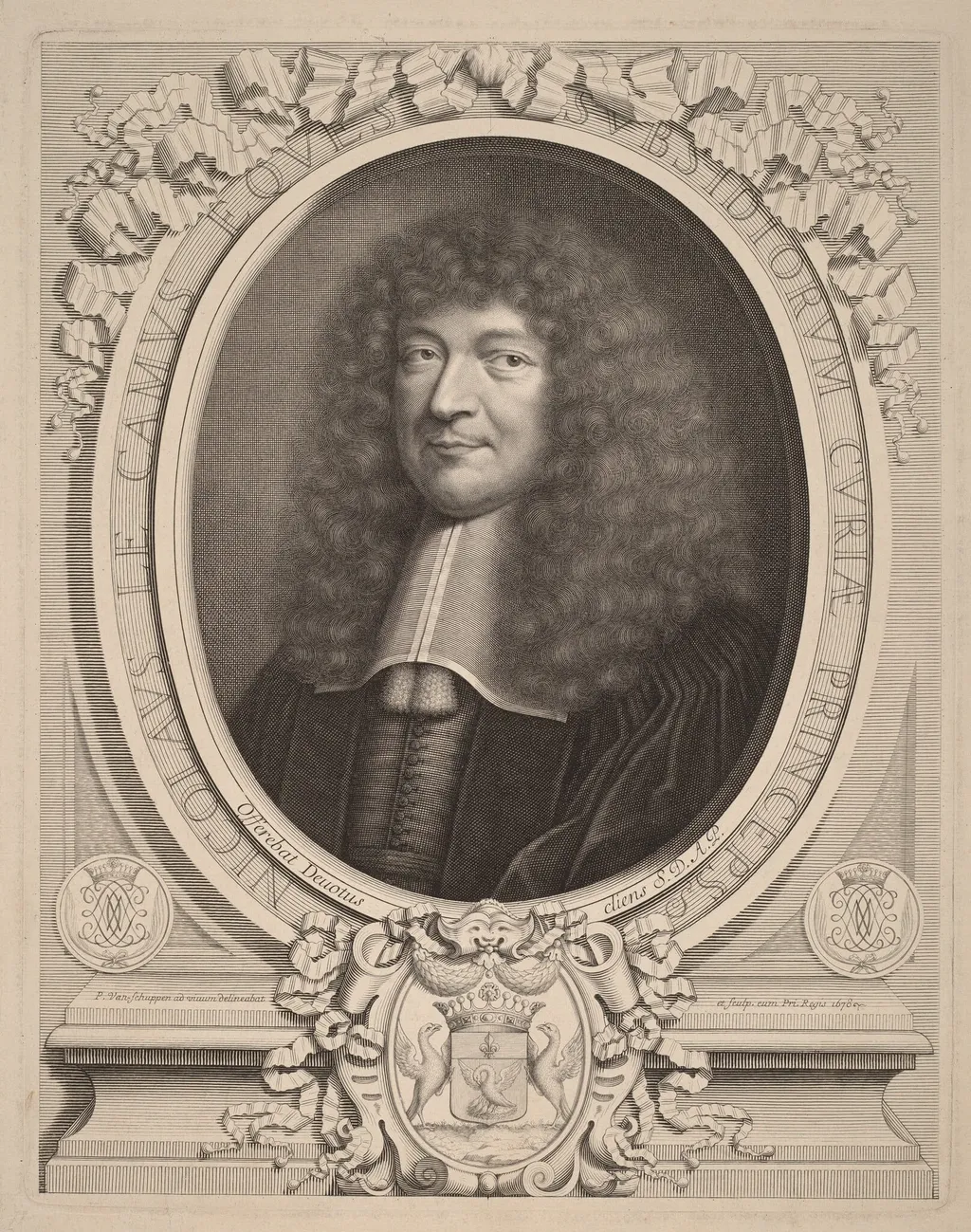 Nicolas Le Camus, by Peter Ludwig van Schuppen, ink, 1678