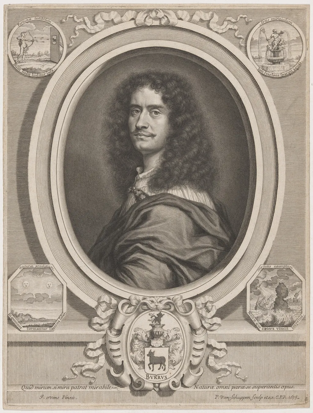 Portrait of a Man, by Peter Ludwig van Schuppen, ink, 1675