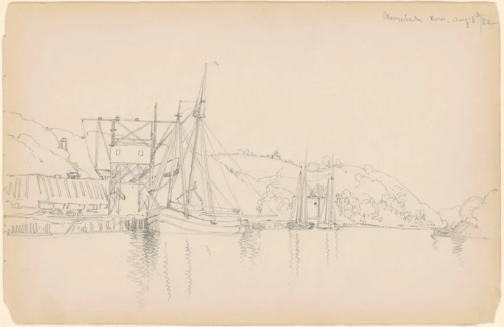 Norwich, Connecticut, by Peter Moran, graphite, 1882