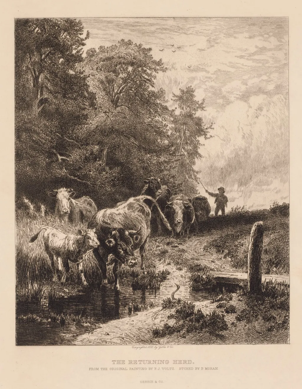 The Returning Herd, by Peter Moran, 1885