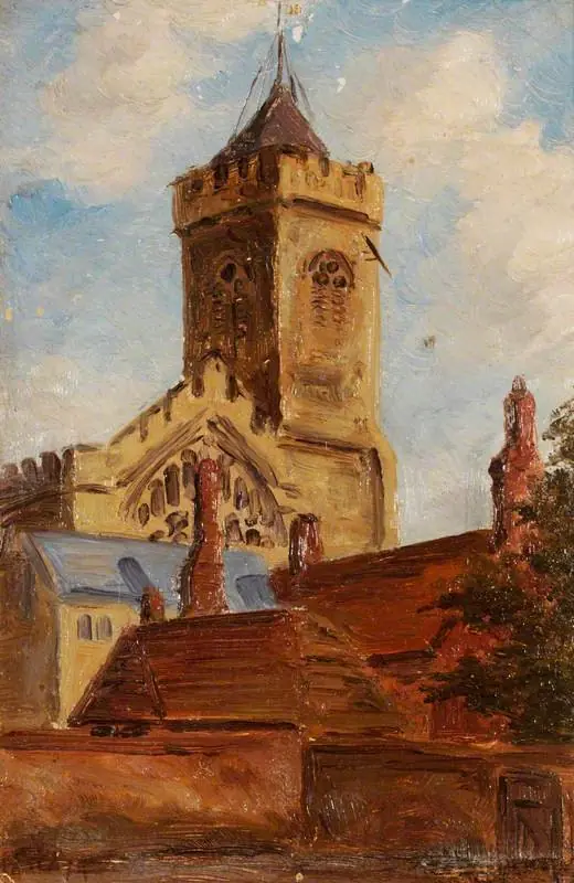 A Gothic Church Tower and Other Buildings, by Peter Paul Pugin
