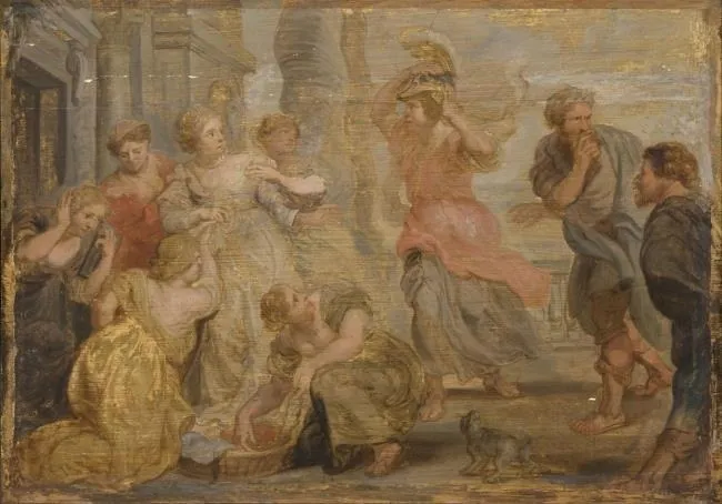 Achilles Discovered among the Daughters of Lycomedes, by Peter Paul Rubens, oil