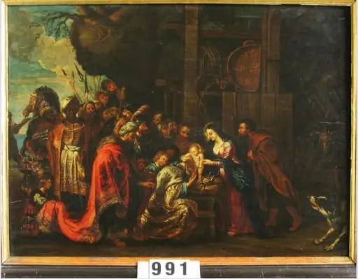 Adorația magilor; în registrul inventar: Cei trei magi adorând pe Christos, by Peter Paul Rubens