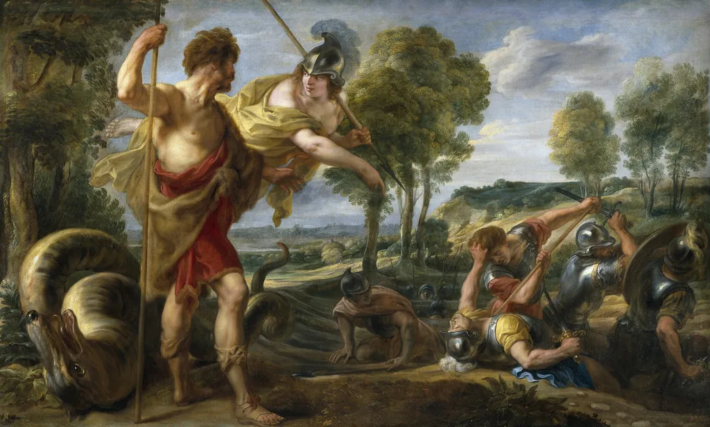 Cadmus and Minerva, by Peter Paul Rubens, oil, 1636