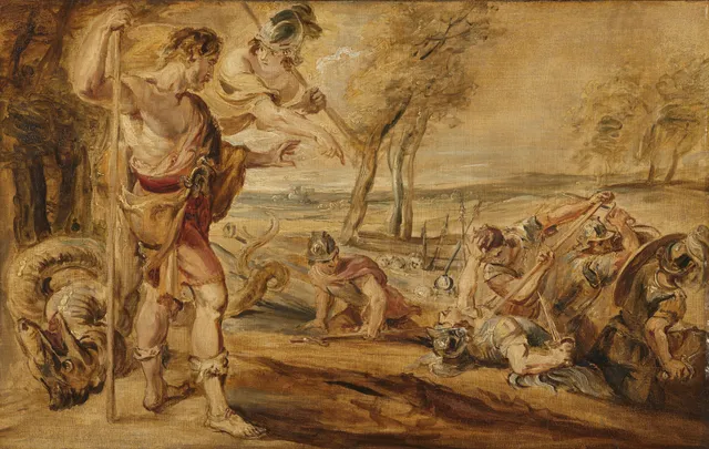 Cadmus sowing dragon's teeth
