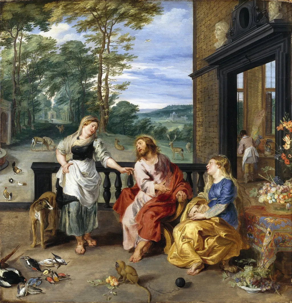 Christ in the House of Martha and Mary, by Peter Paul Rubens, oil, 1628