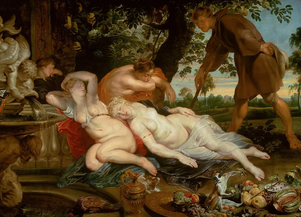 Cimone and Efigenia, by Peter Paul Rubens, color, 1617