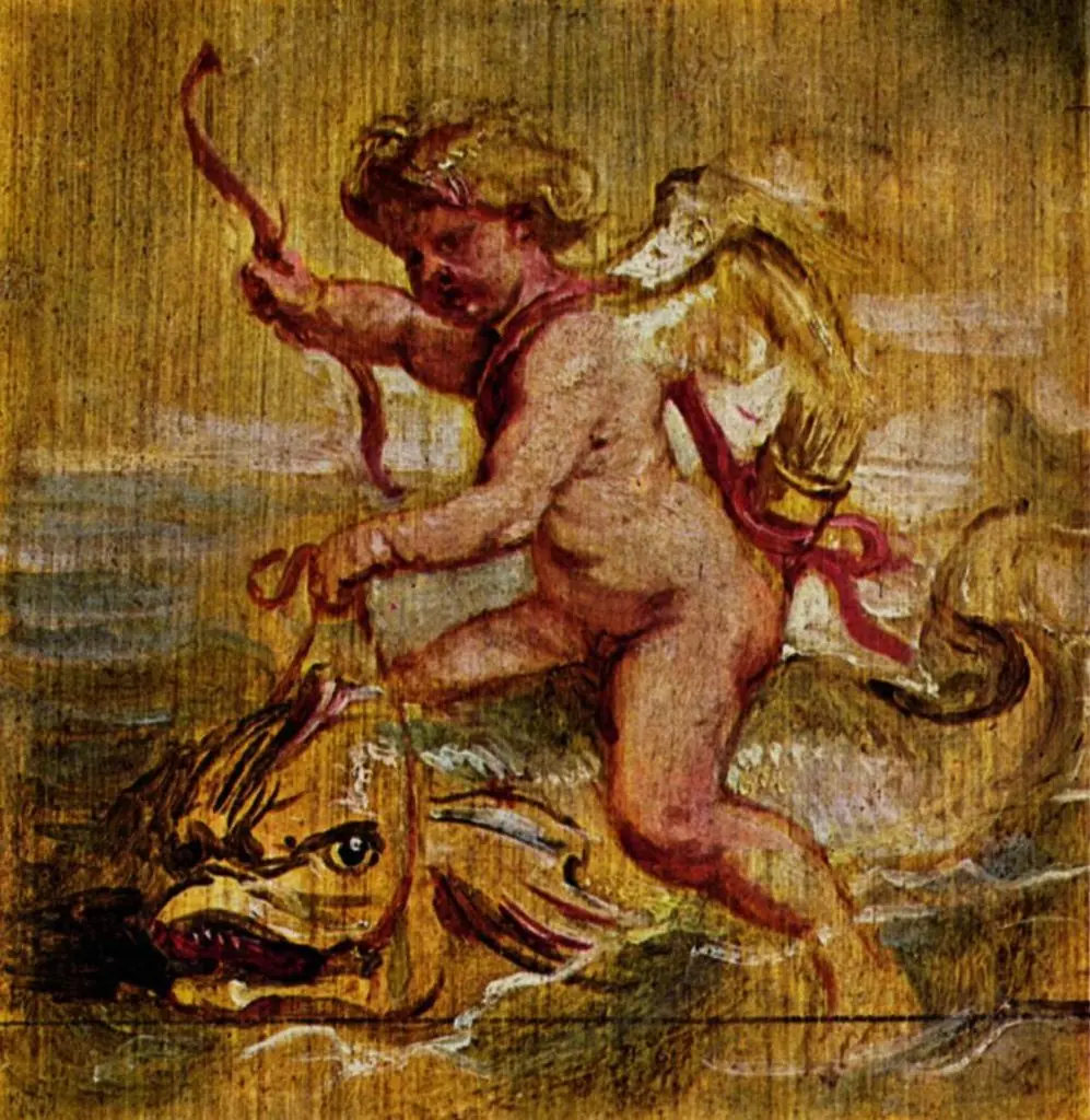 Cupid on a dolphin, by Peter Paul Rubens