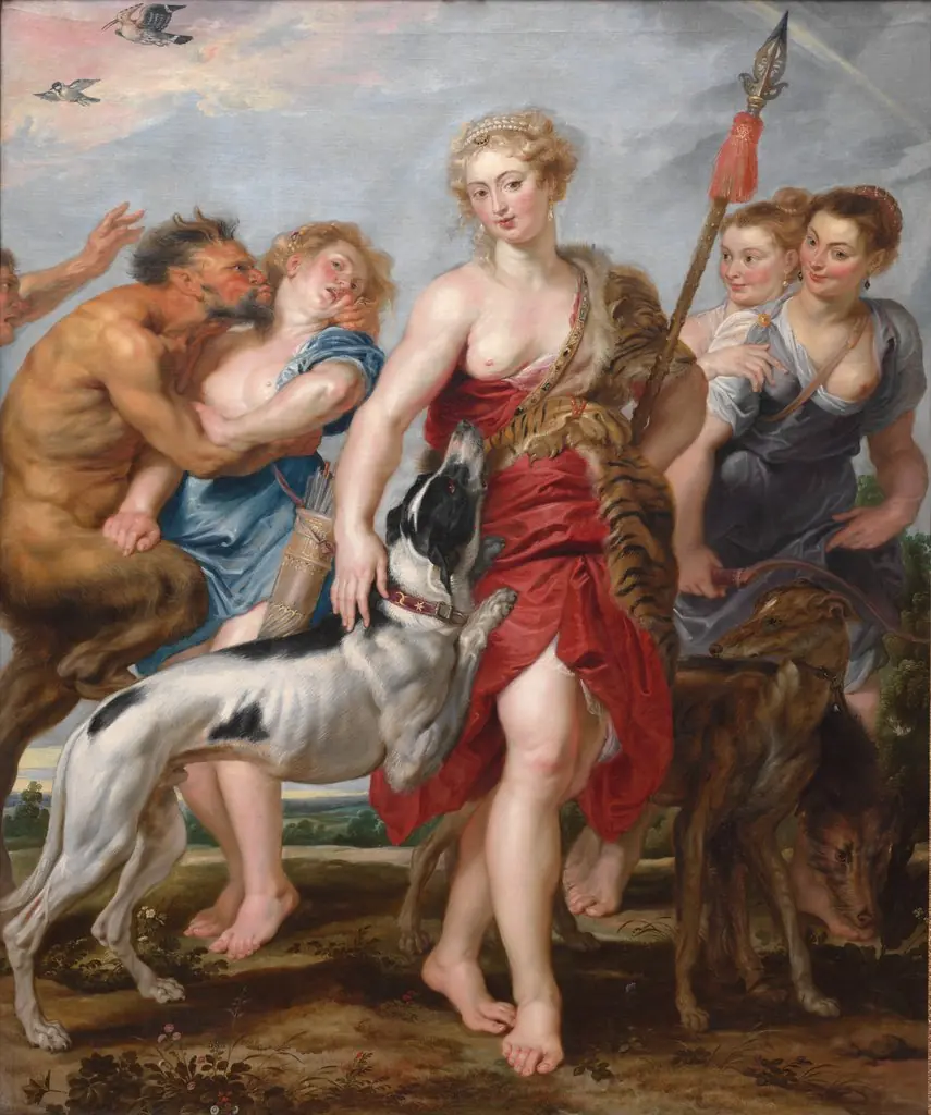 Diana and Her Nymphs Departing for the Hunt, by Peter Paul Rubens, 1615