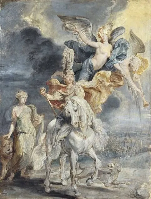 Equestrian portrait of Mary de' Medici (1575-1642) and the triumph at Julich