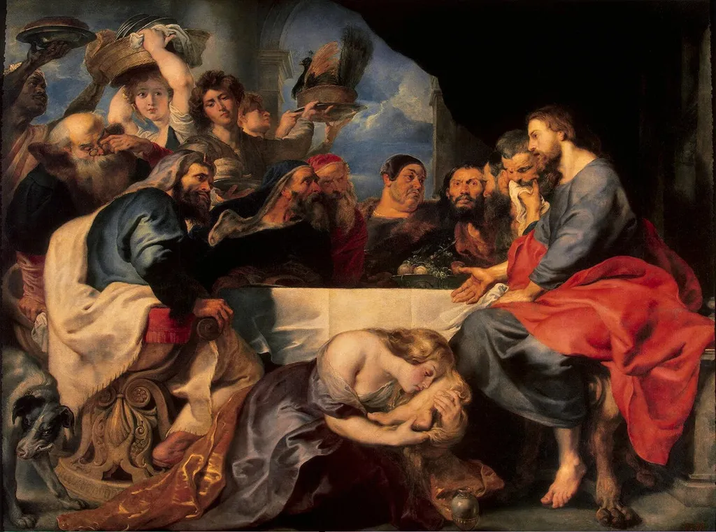 Feast in the House of Simon the Pharisee, by Peter Paul Rubens, oil, 1619