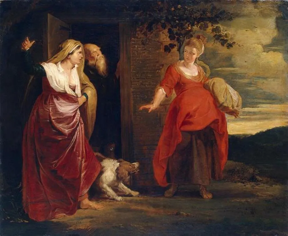 Hagar Leaves the House of Abraham, by Peter Paul Rubens, oil, 1616