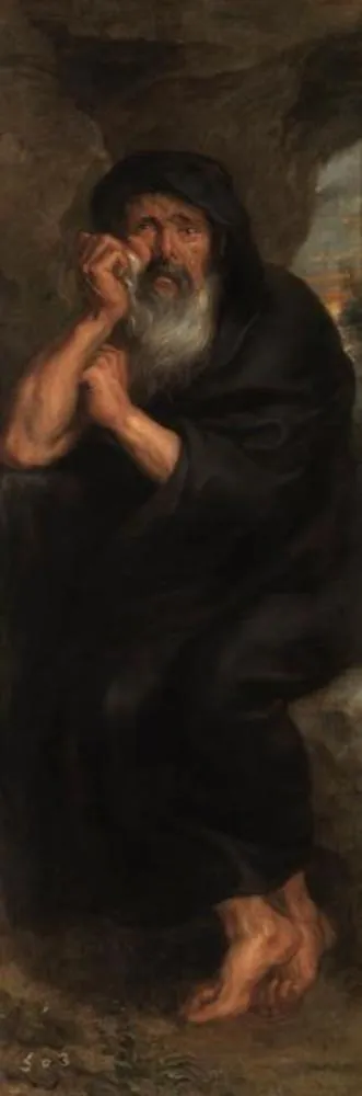 Heraclitus, the Crying Philosopher, by Peter Paul Rubens, oil, 1636